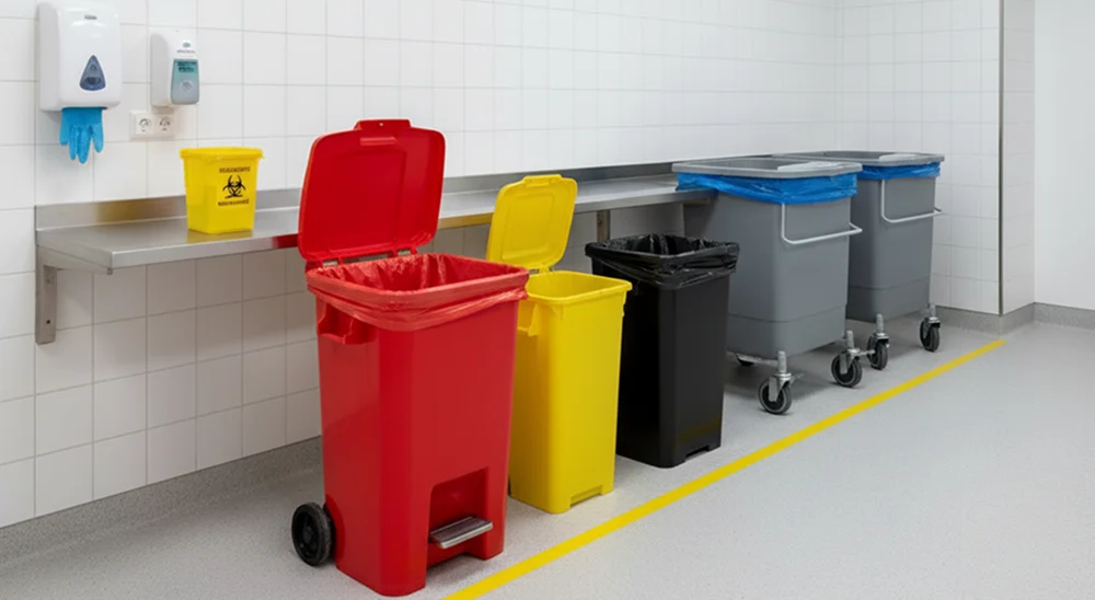 Regulated waste area cleaning