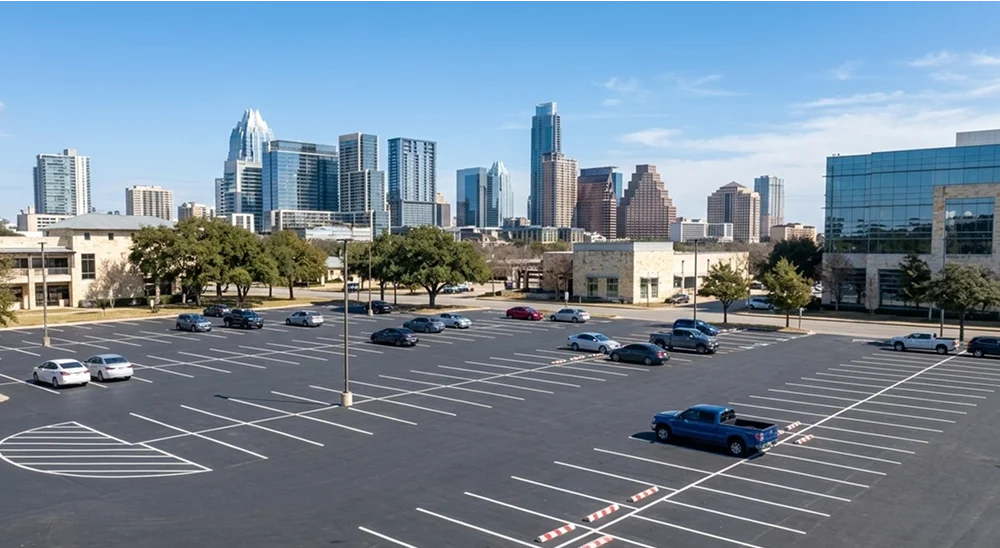 Sidewalk & parking lot washing