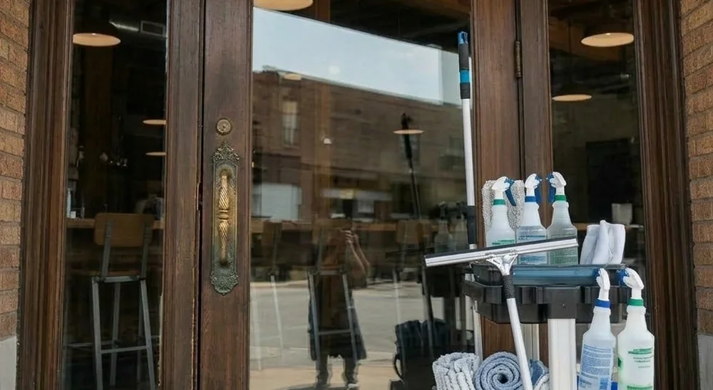 Glass partition & door cleaning